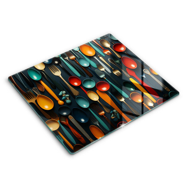 Skydd för induktionsspis unik Färgglada skedar och gafflar