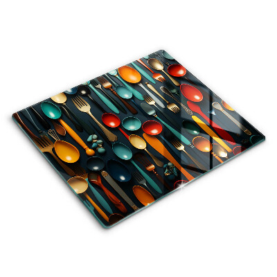 Skydd för induktionsspis unik Färgglada skedar och gafflar