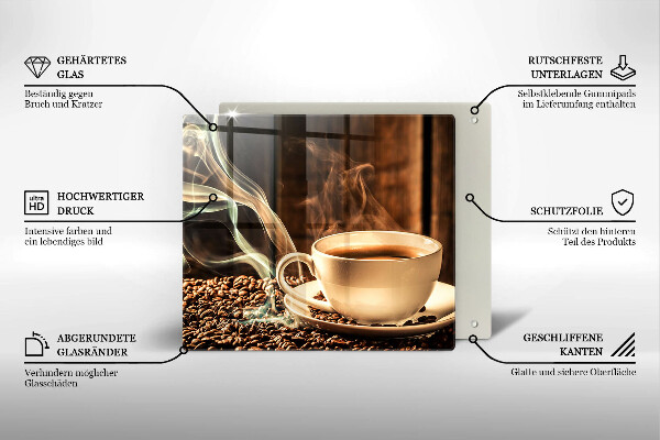 Skydd för induktionsspis unik Kopp och kaffebönor