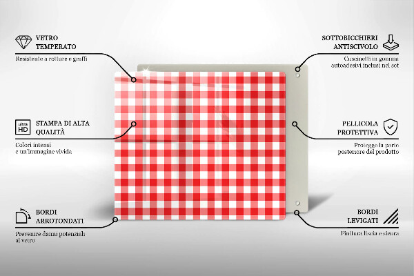 Skydd för induktionsspis unik Rött och vitrutigt mönster