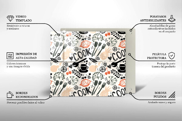 Skydd för spis unik Tecknat köksmotiv