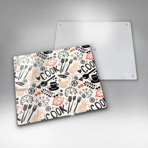Skydd för spis unik Tecknat köksmotiv