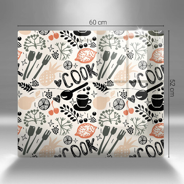 Skydd för spis unik Tecknat köksmotiv