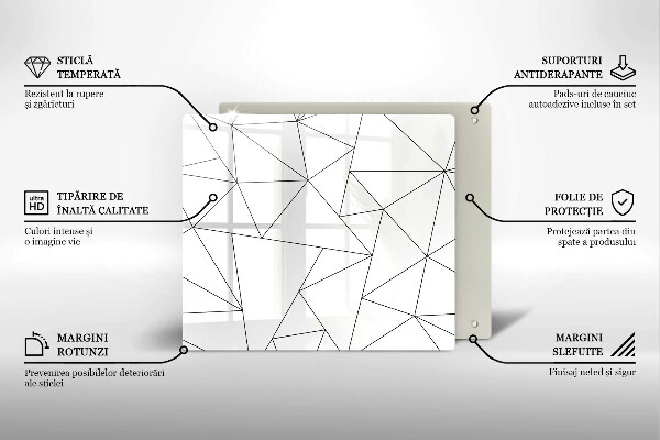Skydd för spis unik Vita trianglar