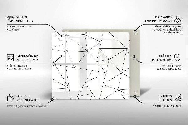 Skydd för spis unik Vita trianglar