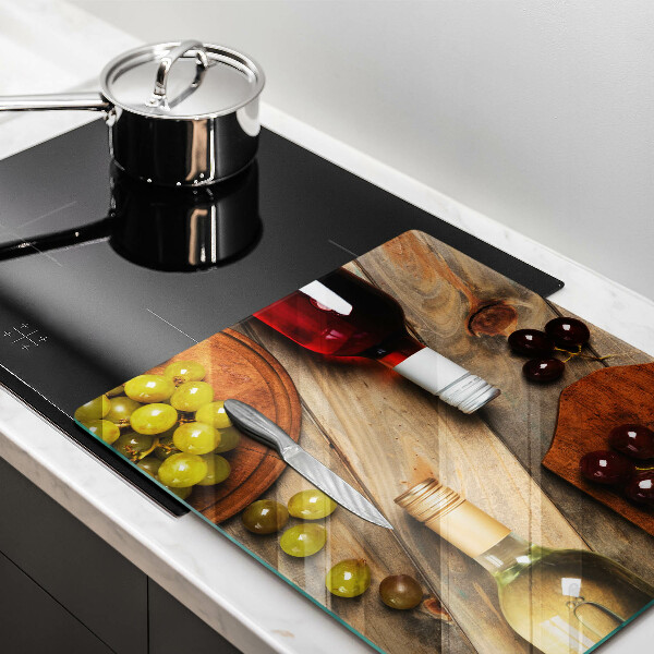 Skydd för spis unik Vinflaskor och druvor