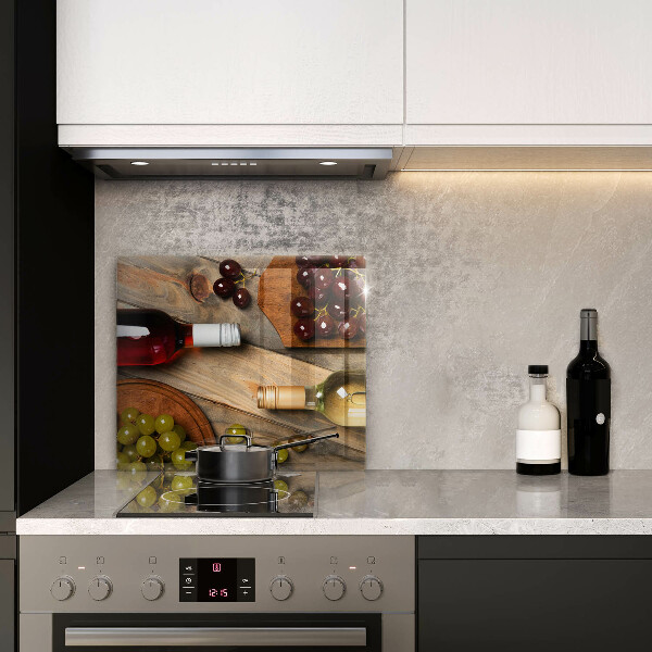 Skydd för spis unik Vinflaskor och druvor