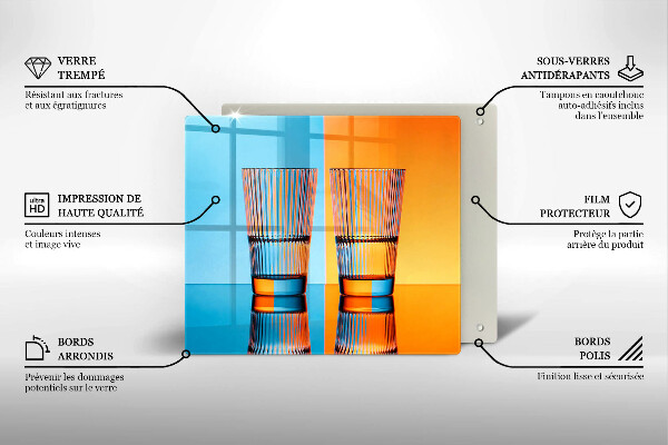 Skydd för spis unik Två glas vatten