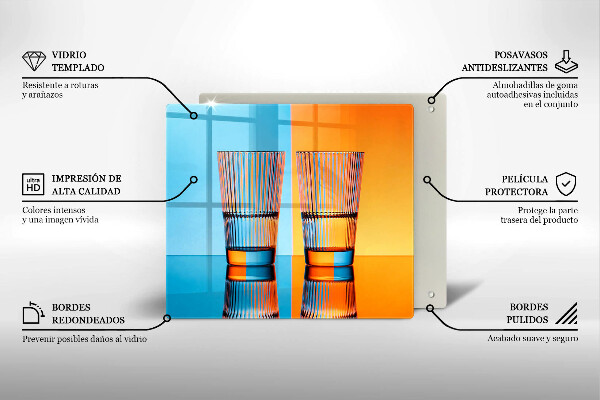 Skydd för spis unik Två glas vatten