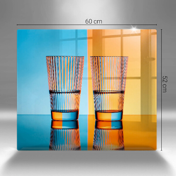 Skydd för spis unik Två glas vatten