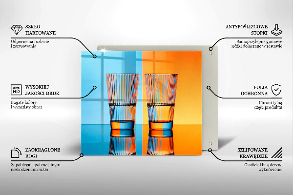 Skydd för spis unik Två glas vatten