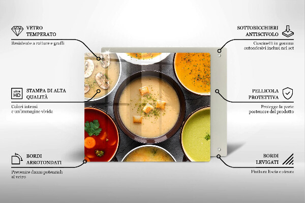 Skydd för spis unik Färgglada soppor