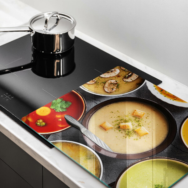 Skydd för spis unik Färgglada soppor