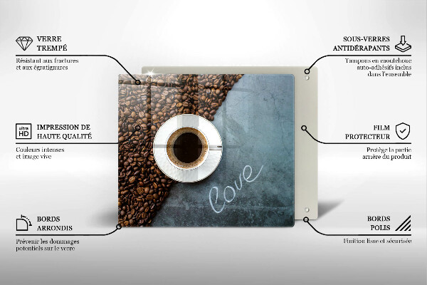 Skydd för induktionsspis unik Kaffebönor och kopp