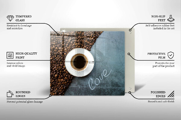 Skydd för induktionsspis unik Kaffebönor och kopp