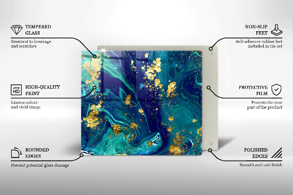 Glashällskydd unik Abstraktion med guld