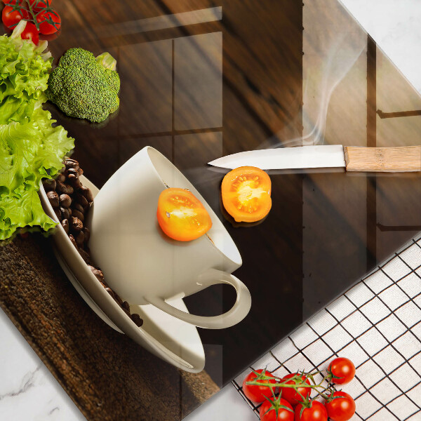 Spisskyddsplatta unik Kaffekopp i trä