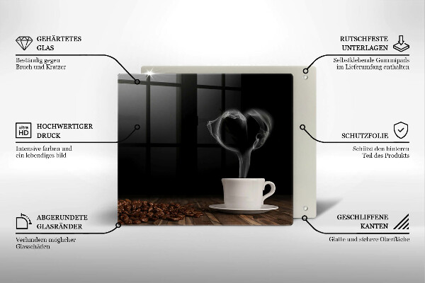 Spisskyddsplatta unik Kaffekopp hjärta