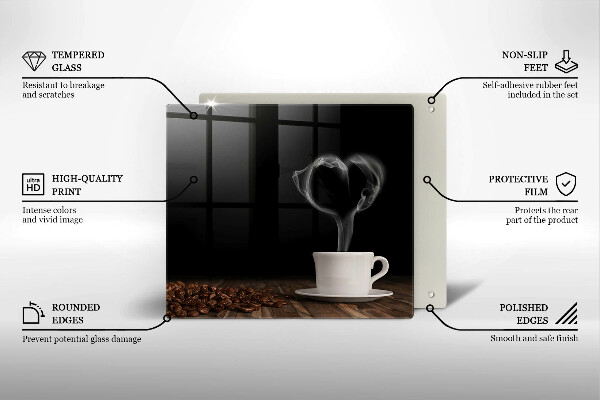 Spisskyddsplatta unik Kaffekopp hjärta