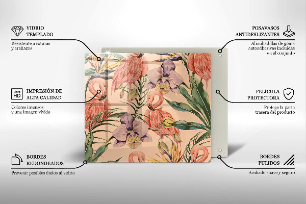 Skydd för induktionsspis unik Flamingos illustration