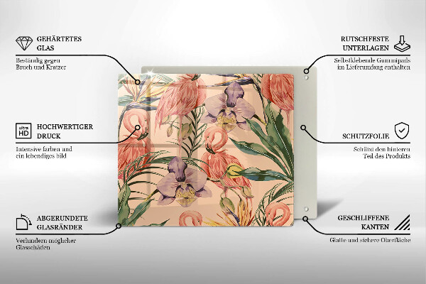 Skydd för induktionsspis unik Flamingos illustration