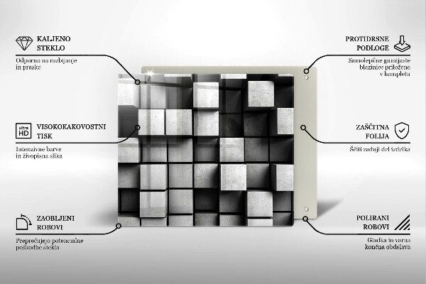 Spisskyddsplatta unik Abstrakta 3D rutor