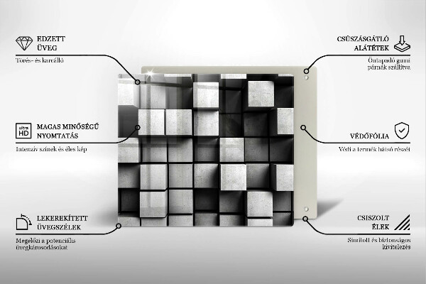 Spisskyddsplatta unik Abstrakta 3D rutor