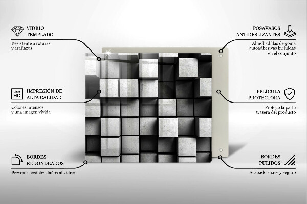Spisskyddsplatta unik Abstrakta 3D rutor