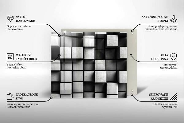 Spisskyddsplatta unik Abstrakta 3D rutor
