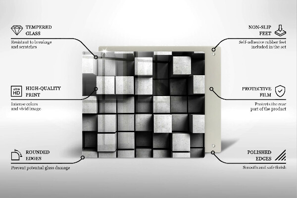 Spisskyddsplatta unik Abstrakta 3D rutor