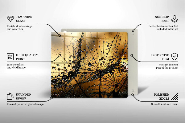 Spisskyddsplatta unik Dagg och maskrosor