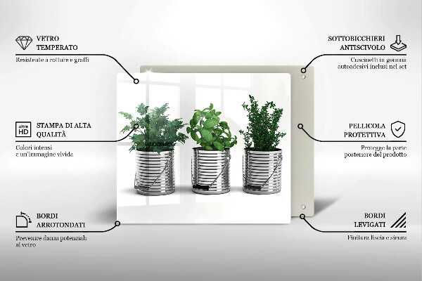 Spisskyddsplatta unik Krukor med örtväxter