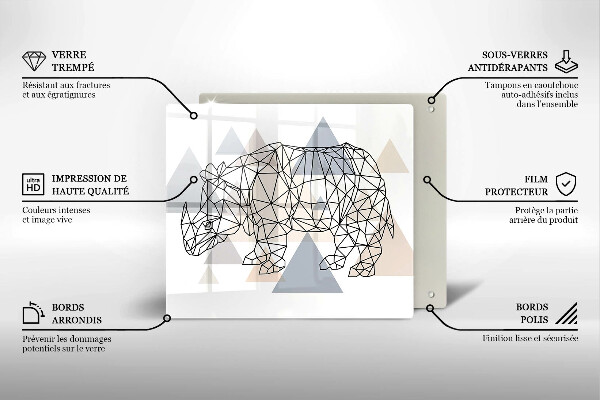 Kokkärlskydd unik Line art noshörning