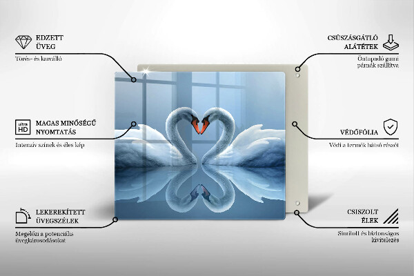 Spisskyddsplatta unik Två svanhjärtan