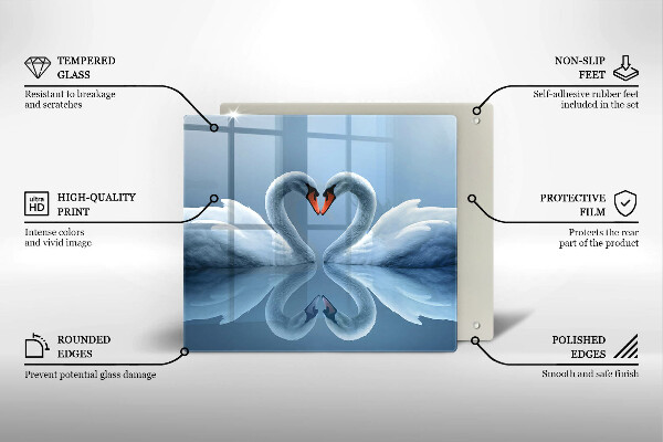 Spisskyddsplatta unik Två svanhjärtan