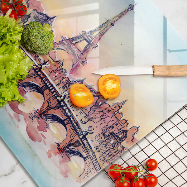 Spisskyddsplatta unik Landskap av Paris Eiffeltorn