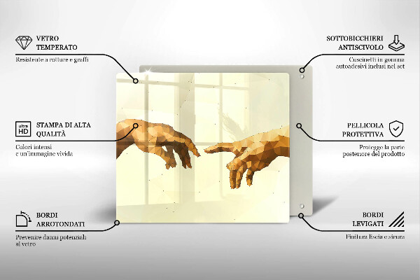 Glashällskydd unik Skapandet av Adams händer