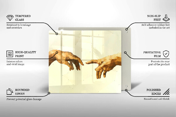 Glashällskydd unik Skapandet av Adams händer