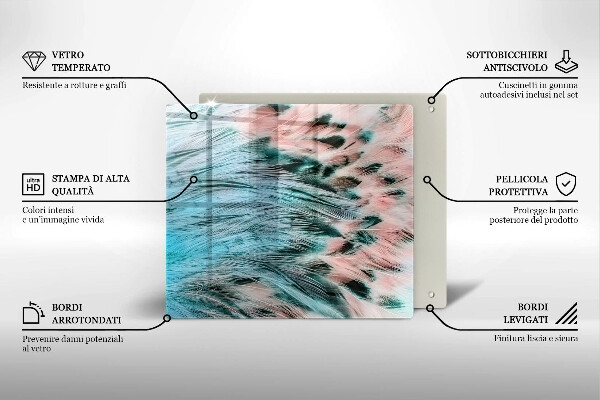 Glashällskydd unik Boho fågelfjädrar