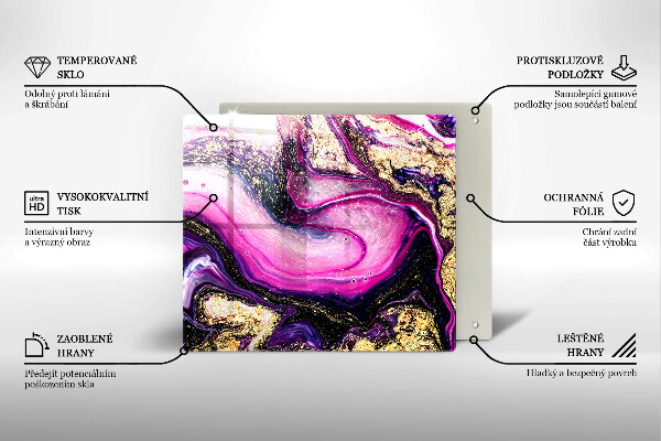 Skydd för induktionsspis unik Abstrakt design guld