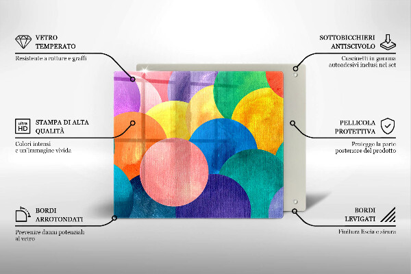 Skydd för induktionsspis unik Färgglada cirklar