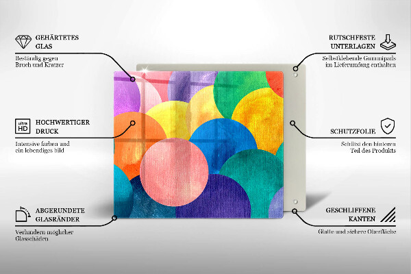 Skydd för induktionsspis unik Färgglada cirklar