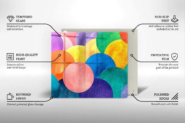 Skydd för induktionsspis unik Färgglada cirklar