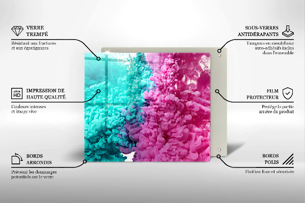Skydd för induktionsspis unik Turkos-rosa rök