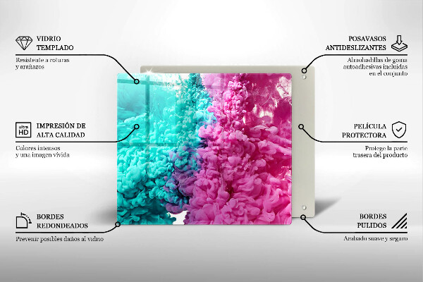 Skydd för induktionsspis unik Turkos-rosa rök