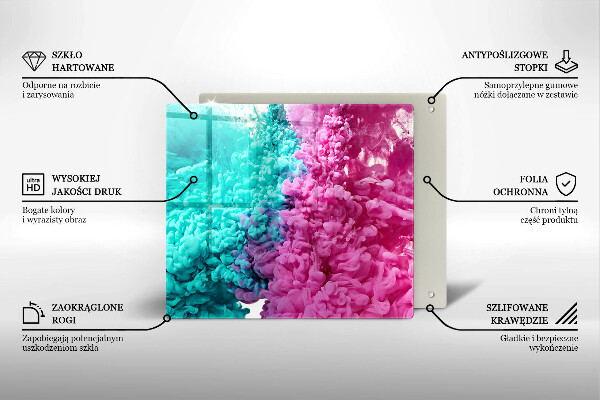 Skydd för induktionsspis unik Turkos-rosa rök