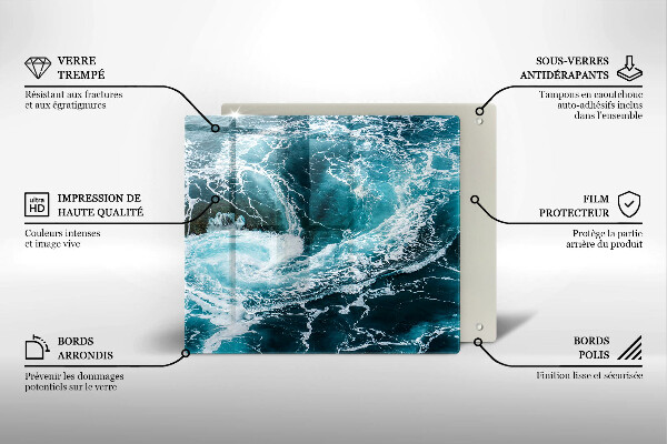 Skydd för induktionsspis unik Skummande vågor av vatten