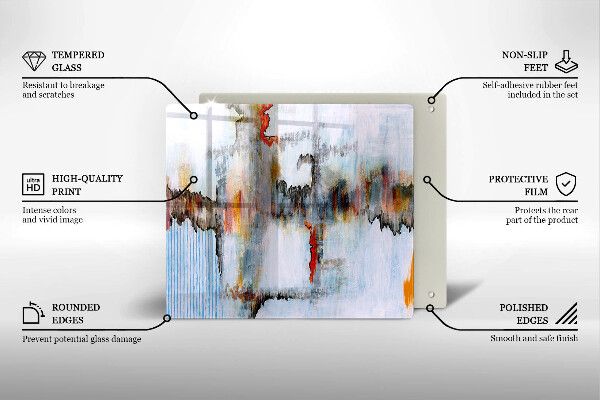 Spisskyddsplatta unik Abstraktionsfärger