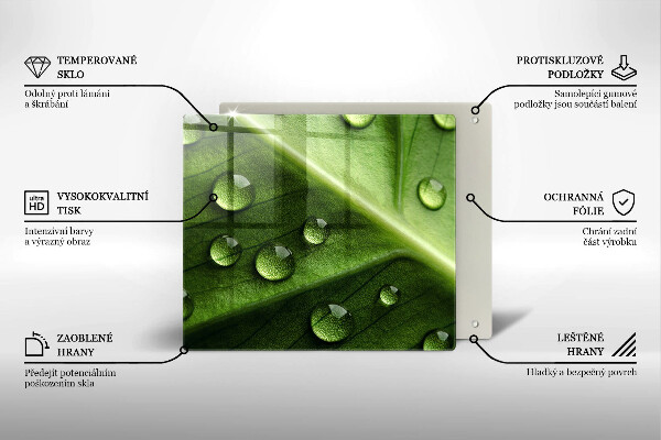 Spisskyddsplatta unik Natur dagg och löv