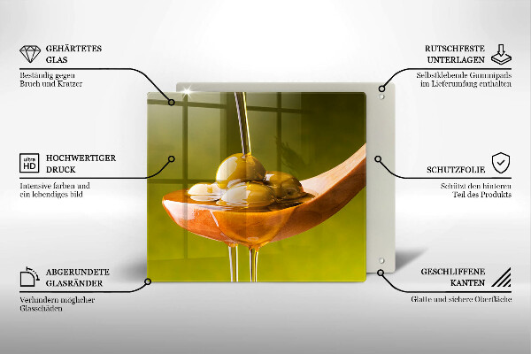 Spisskyddsplatta unik Olivolja och oliver